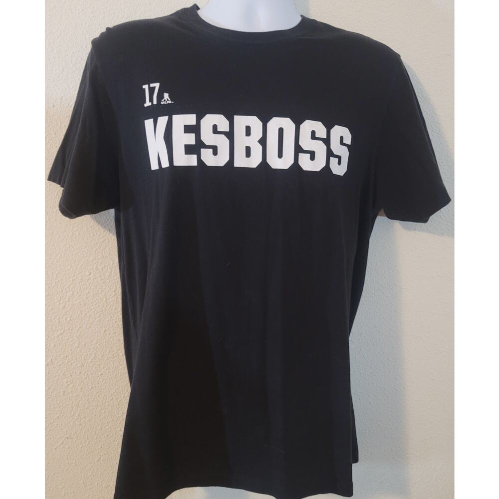 Black Anaheim Ducks # 17 Kesboss Graphic Men's Shirt Large Short Sleeves